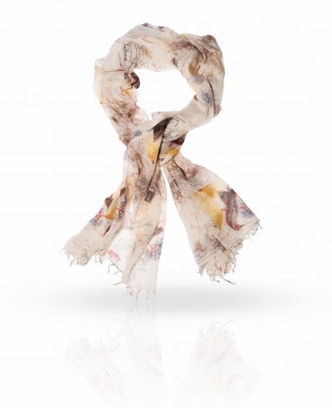 Палантин Женский W-VINTAGE.BIRD/WHITE